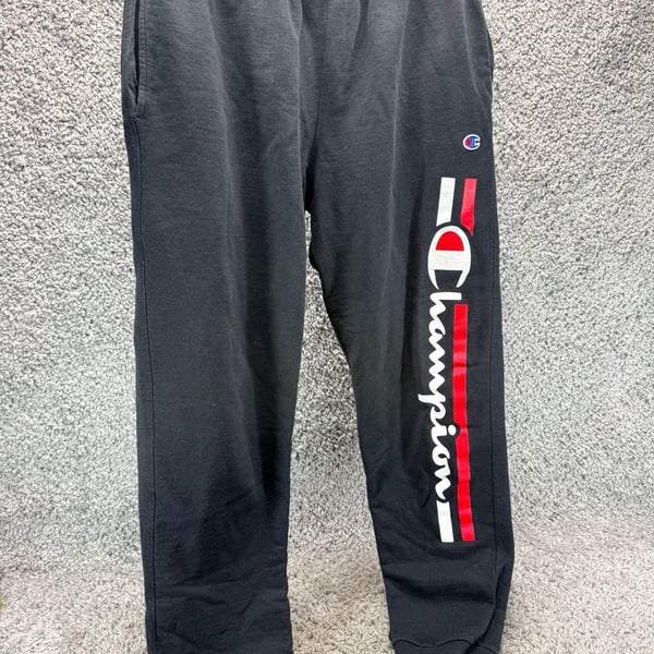 Champion Sweatpants Size M Black Logo Joggers