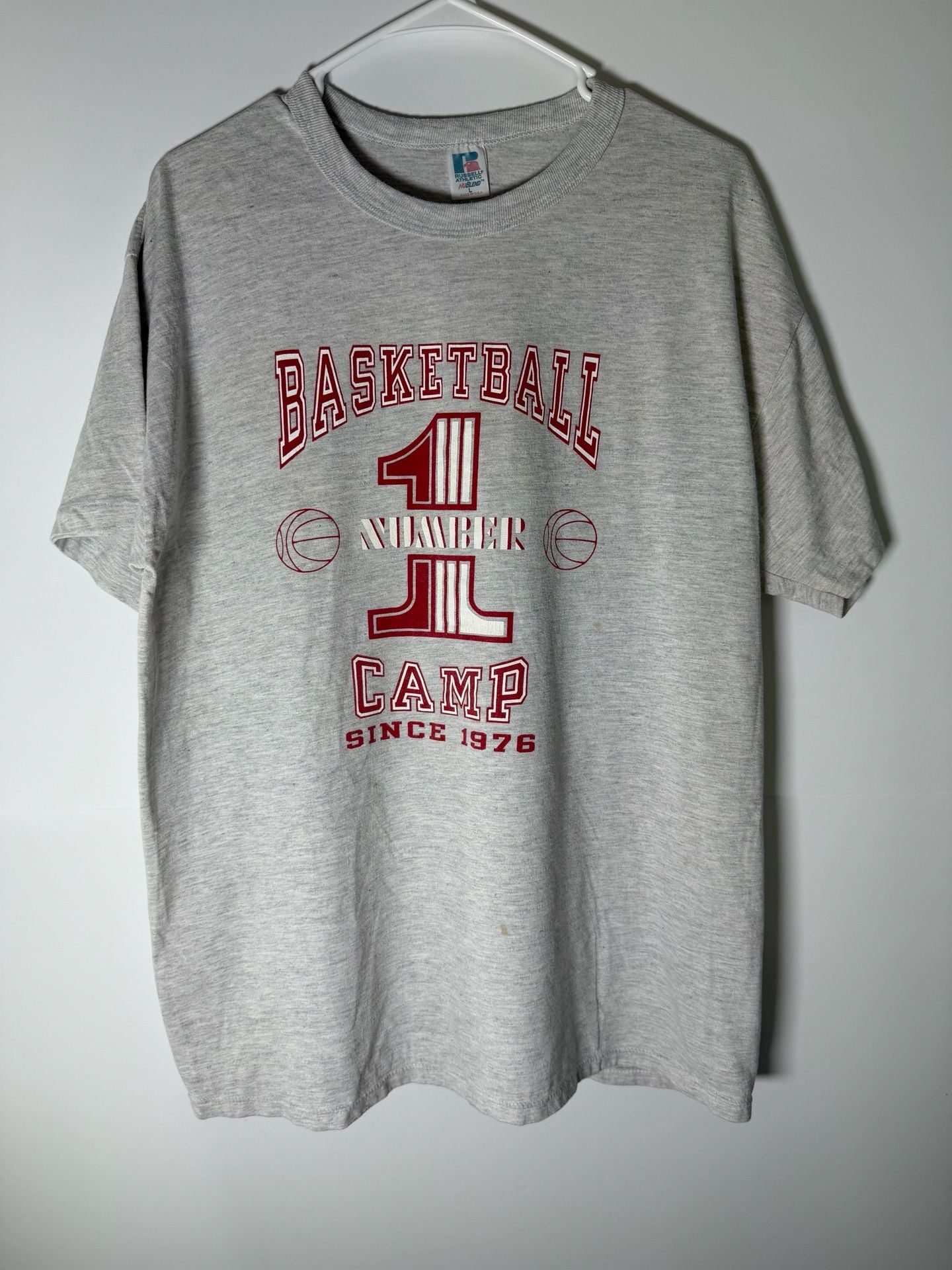 Vintage Russell Athletic Basketball Camp T-Shirt Made in USA Size L 2