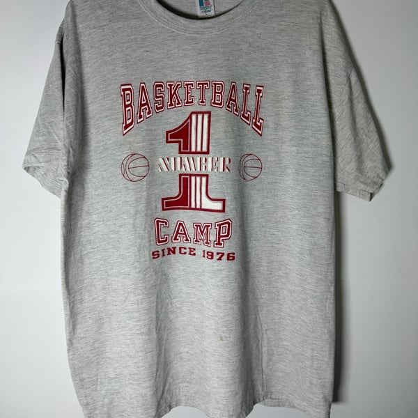 Vintage Russell Athletic Basketball Camp T-Shirt Made in USA Size L