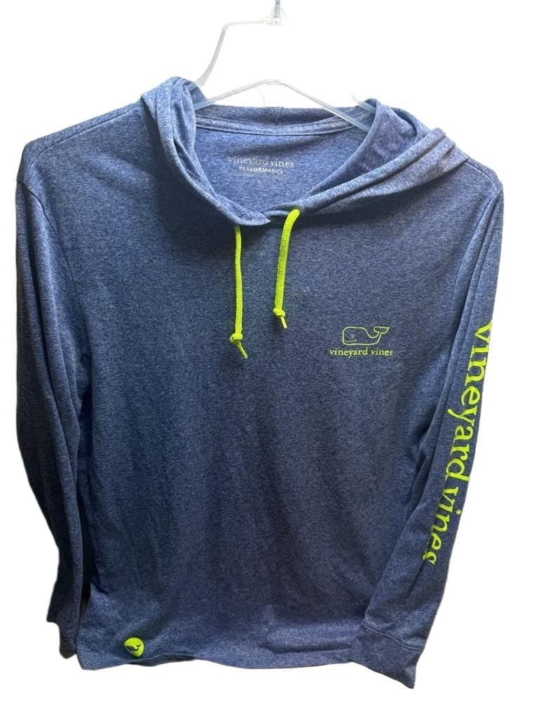 Vineyard Vines Performance Hoodie Size S Blue Lightweight Pullover 2