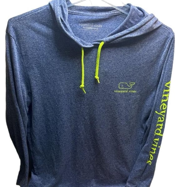 Vineyard Vines Performance Hoodie Size S Blue Lightweight Pullover