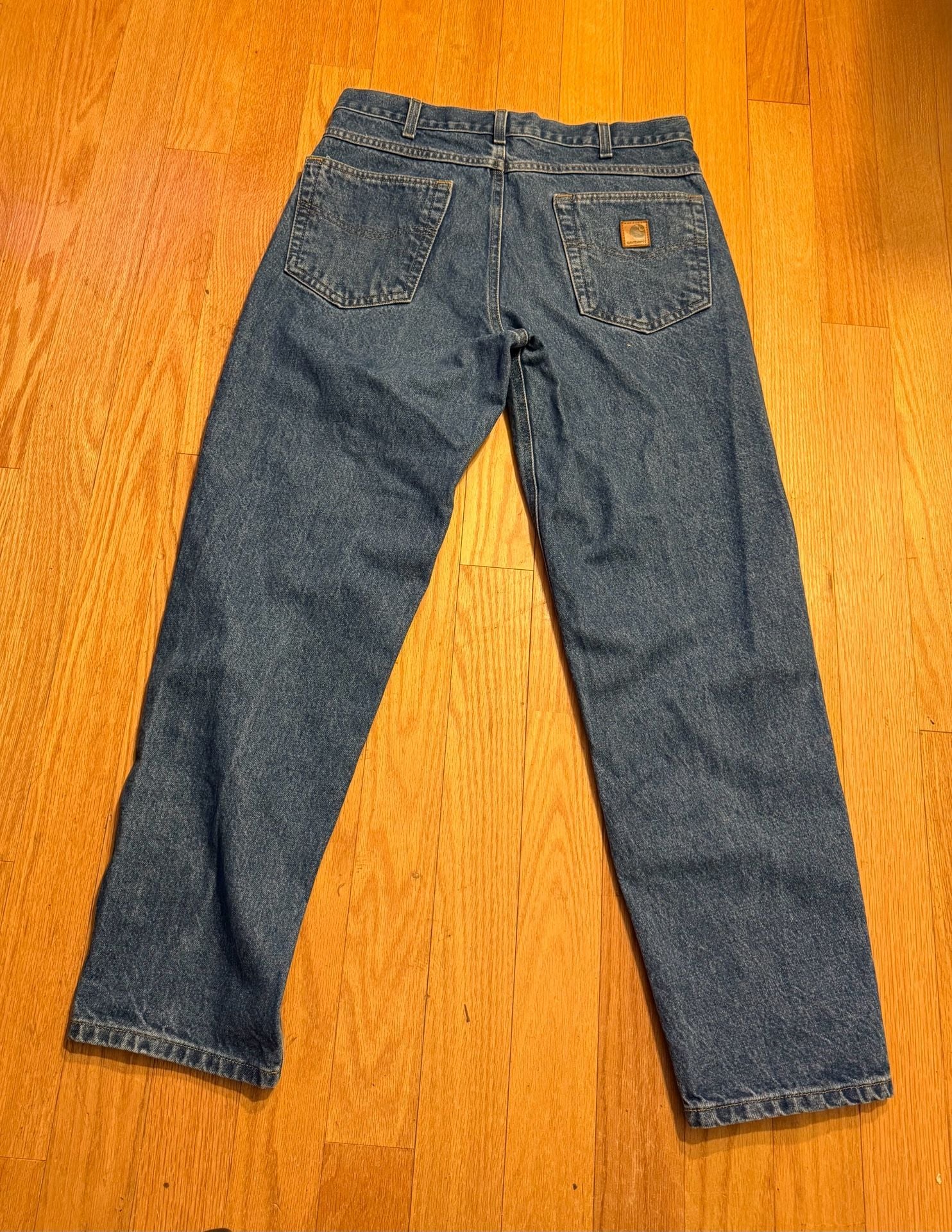 Carhartt Relaxed Fit Jeans Size 33x30 Blue Cotton Denim 7