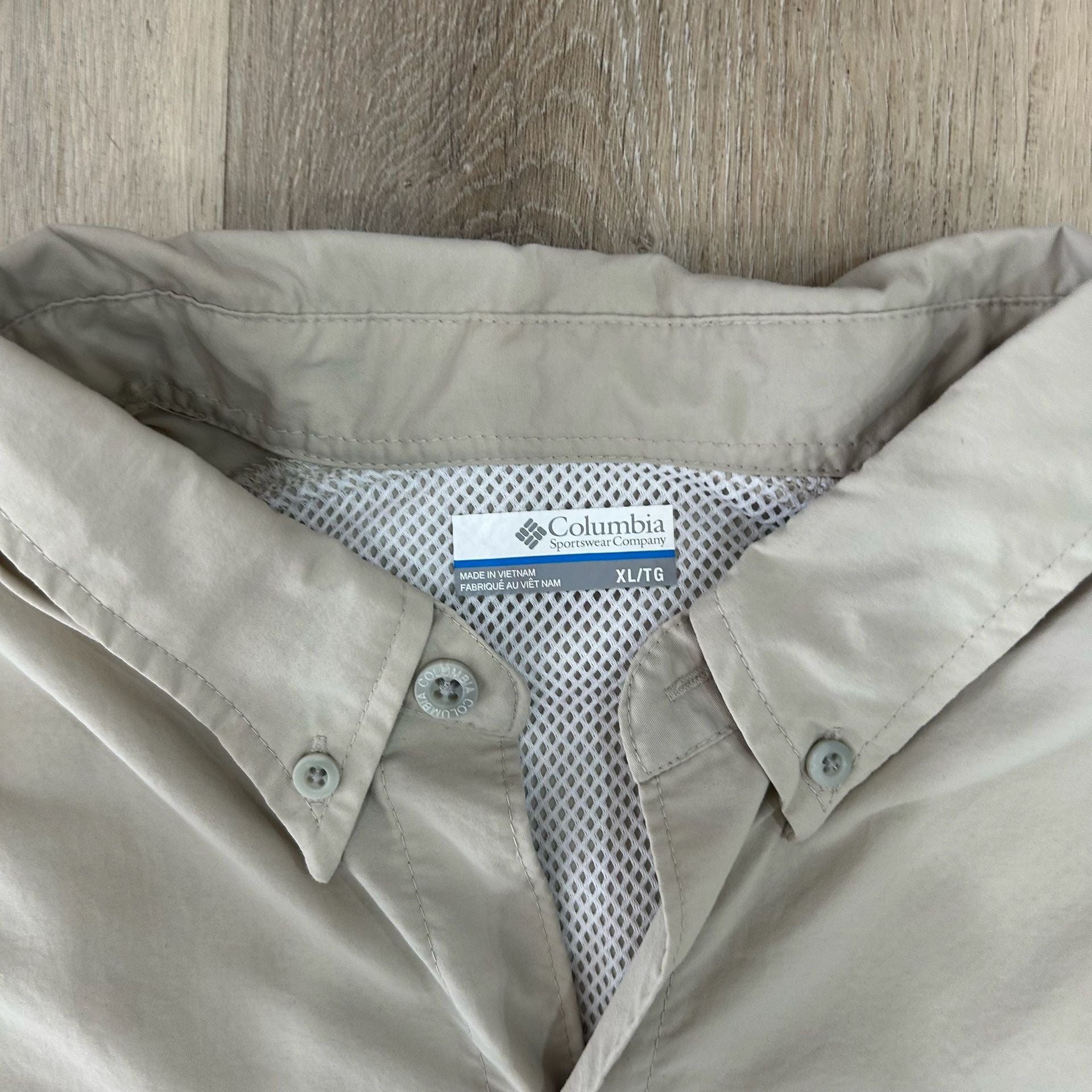 Columbia Pfg Bahama II Long Sleeve Shirt Size XL Tan Fishing 3