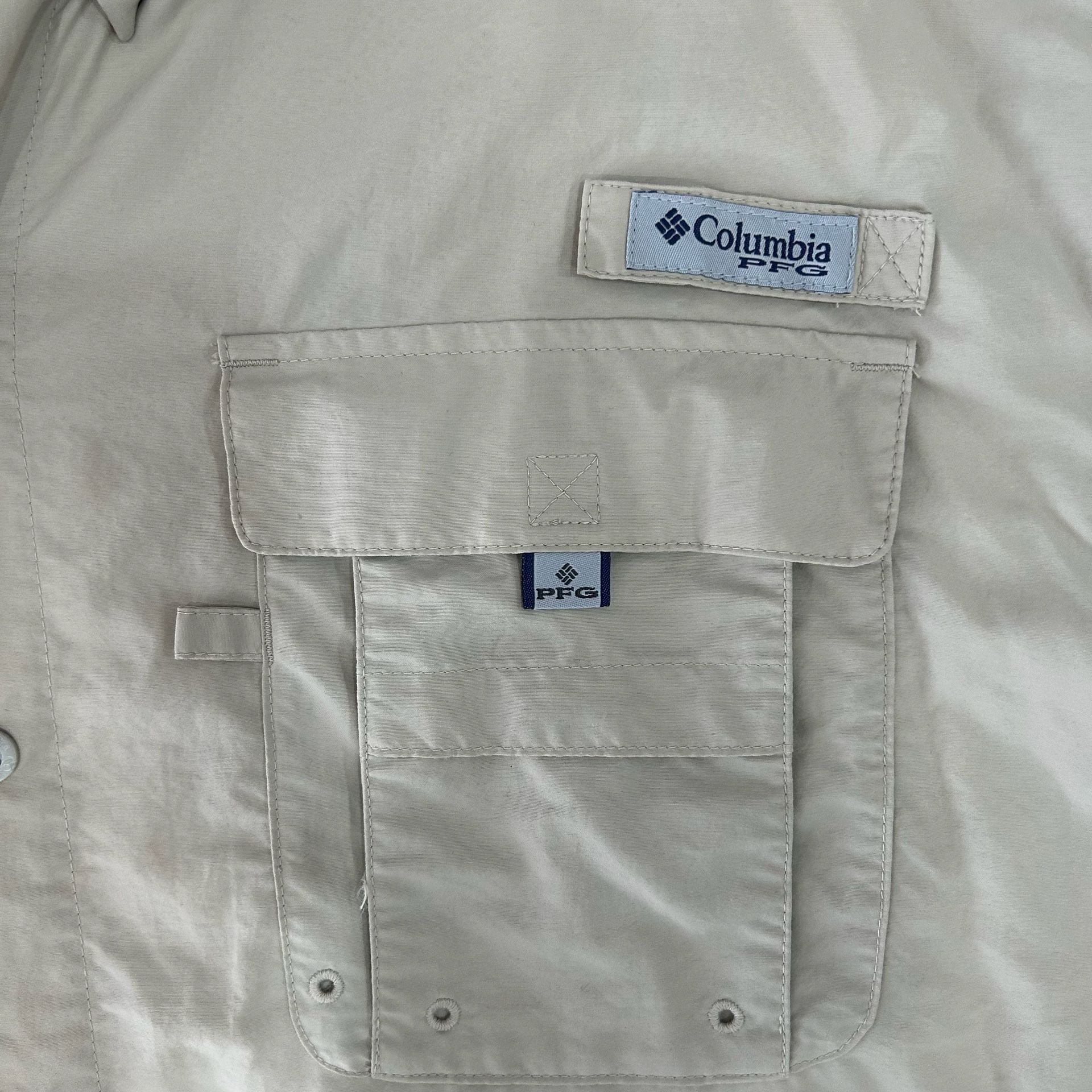 Columbia Pfg Bahama II Long Sleeve Shirt Size XL Tan Fishing 4