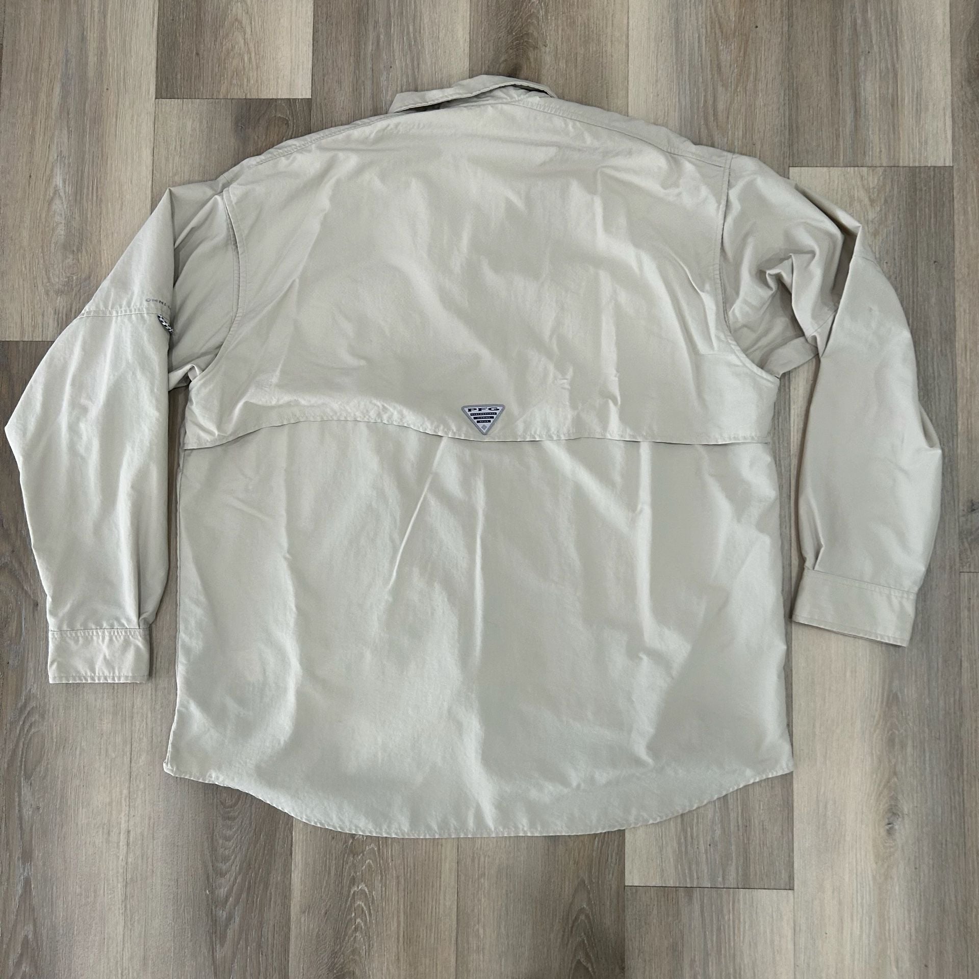 Columbia Pfg Bahama II Long Sleeve Shirt Size XL Tan Fishing 8
