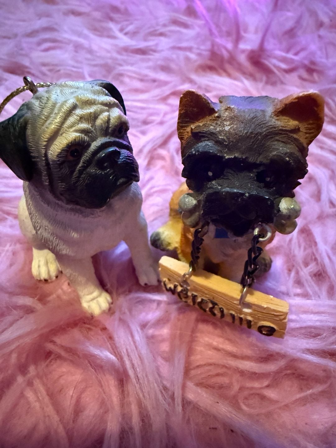  Dog Figurines Resin Miniature Puppy decor bundle of 2 one is an ornament 11