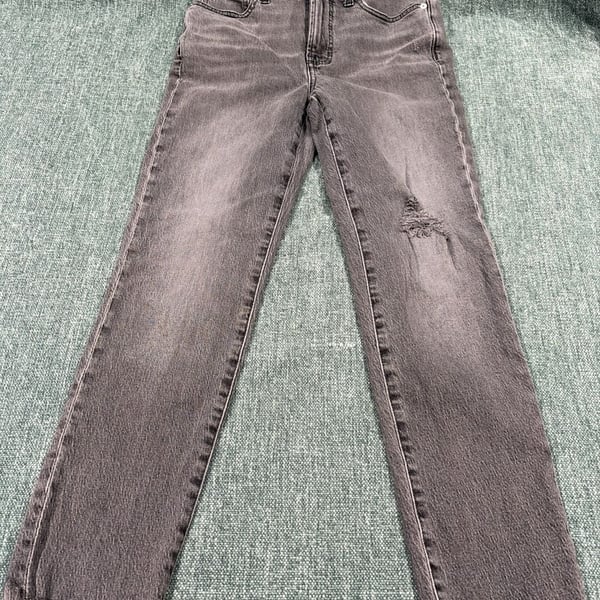 Madewell The Perfect Vintage Jean Size 25 Black Washed Raw Hem