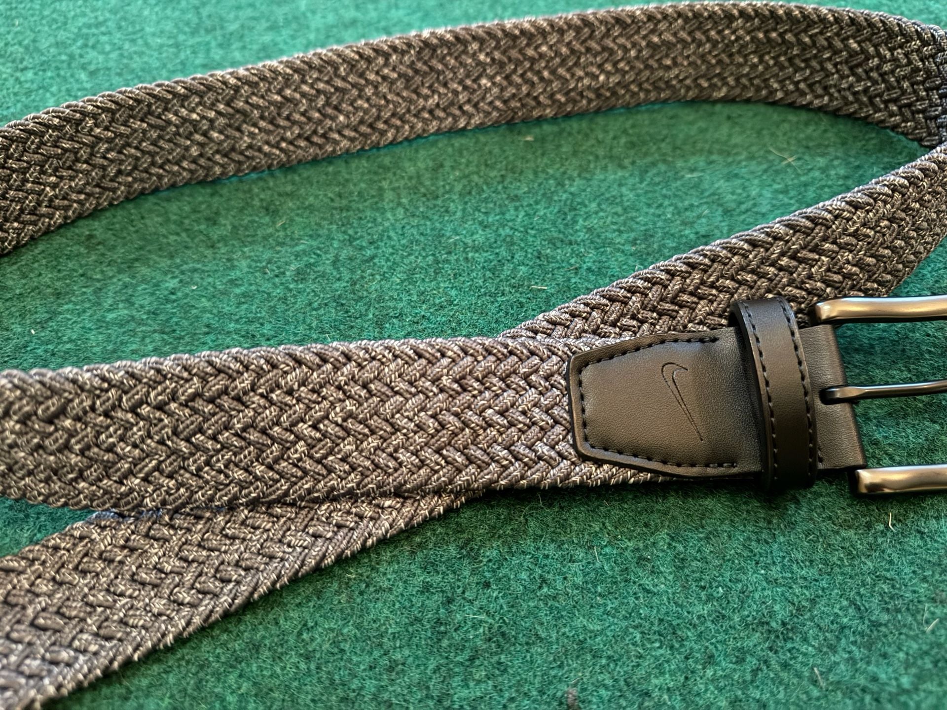 Nike Heathered Stretch Woven Belt Grey Black 1