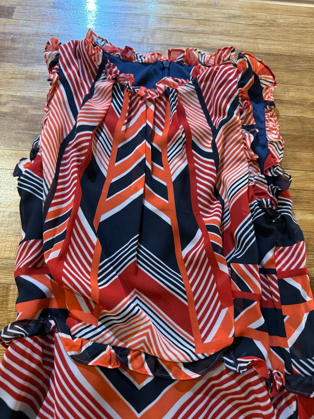 Julia Jordan Geometric Ruffle Hi Low Maxi Dress (q1) 5