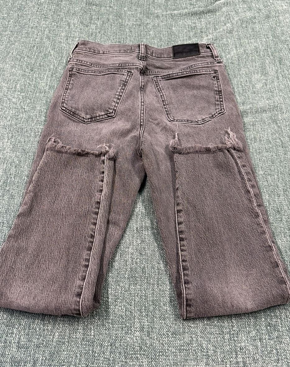Madewell The Perfect Vintage Jean Size 25 Black Washed Raw Hem 10
