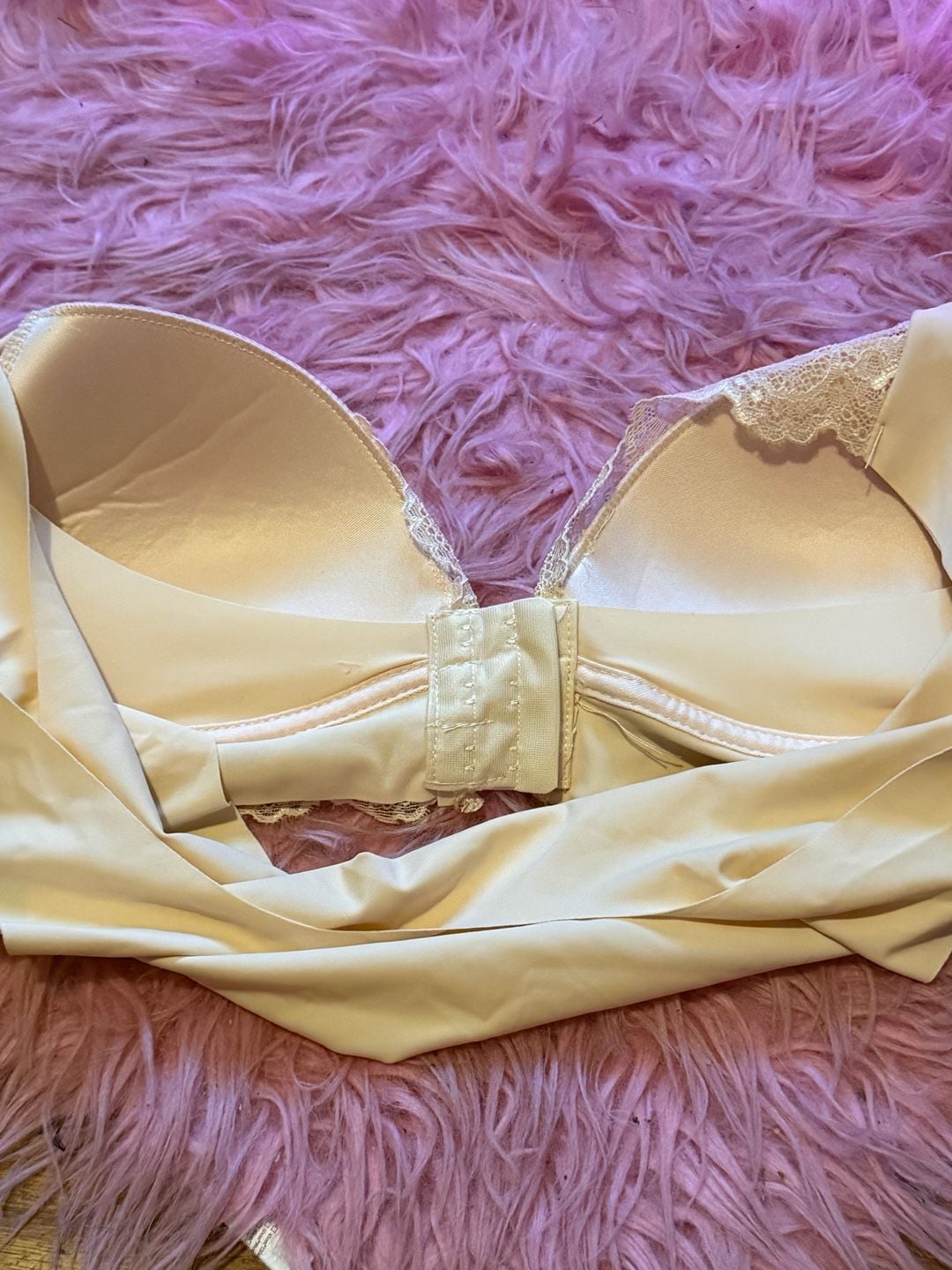 Front Closure Lace Bra Size 5XL Beige Wireless Floral Push Up 6