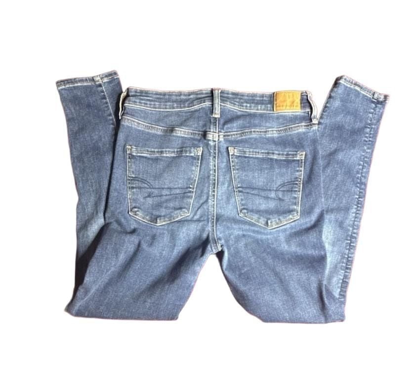 American Eagle Hi-Rise Jegging Size 8 Short Blue Denim Stretch Jeans 2