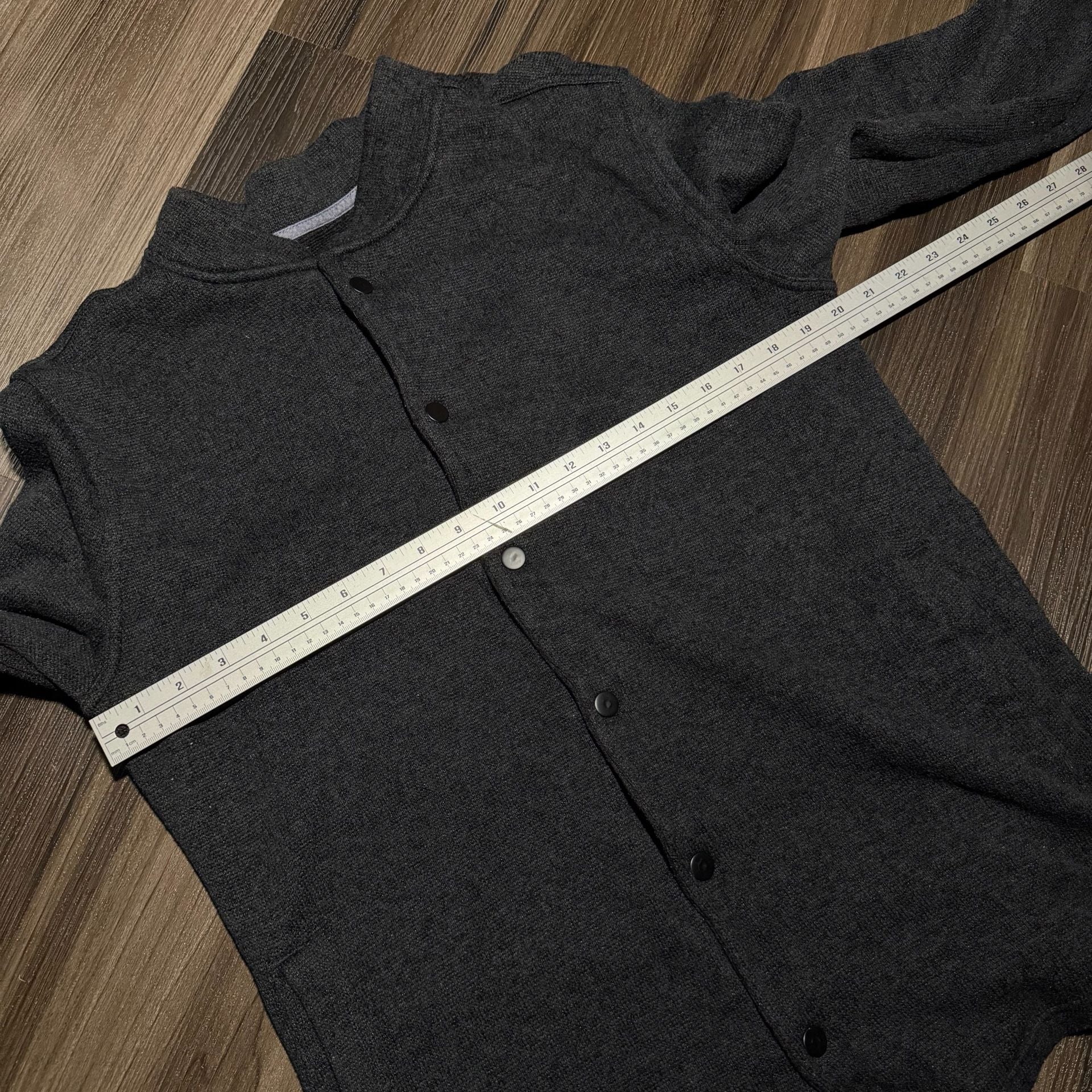 Levi's French Terry Bomber Jacket Size Dark Gray Snap Front 6