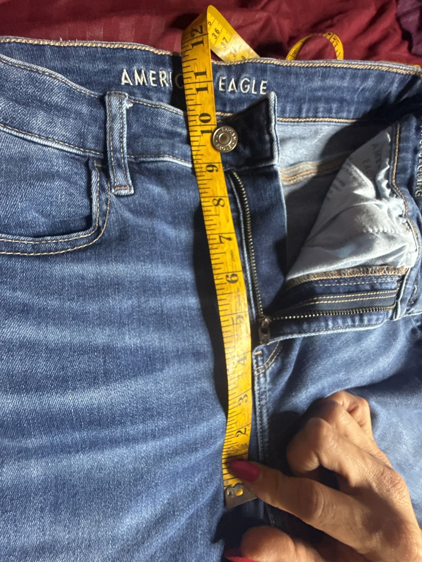 American Eagle Hi-Rise Jegging Size 8 Short Blue Denim Stretch Jeans 5