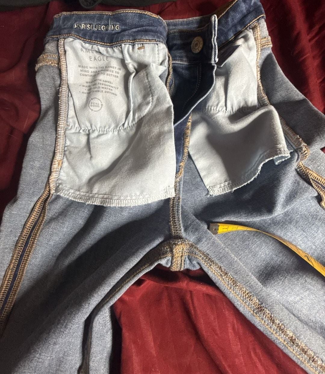 American Eagle Hi-Rise Jegging Size 8 Short Blue Denim Stretch Jeans 8