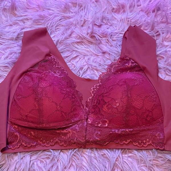 Super Soft & Comfortable Front Close Bra, Elegant Lace Push Up Bra