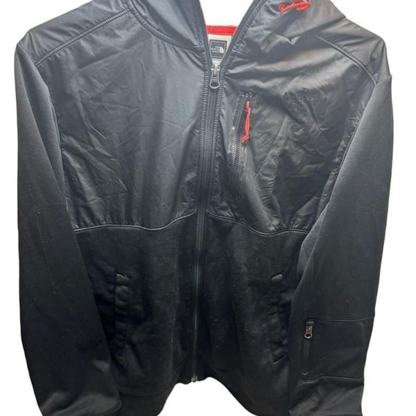 The North Face Full Zip Hooded Jacket Size M Black Fleece