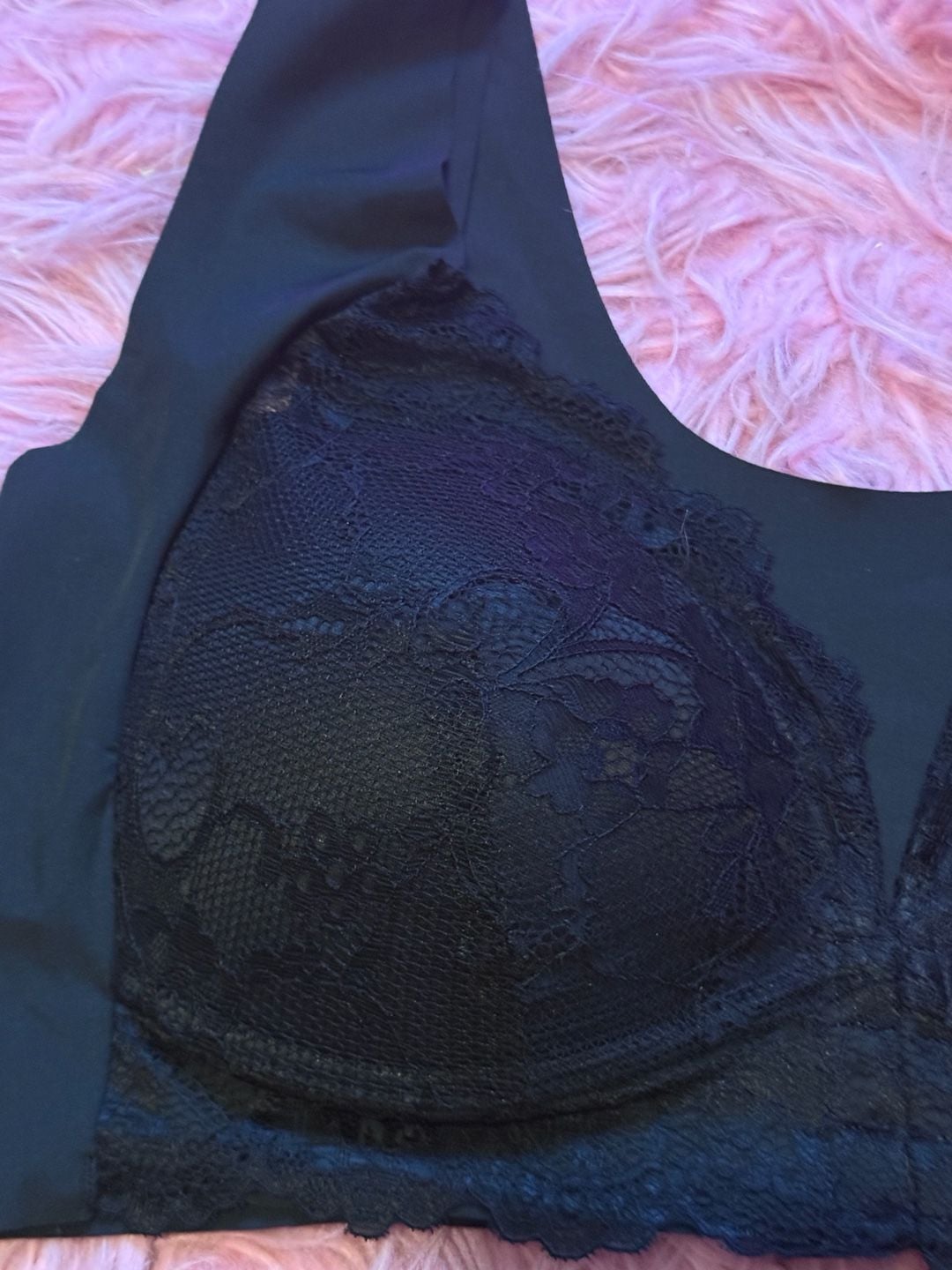 Jiuke Front Closure Bra Size 5XL Black Lace Seamless Sleep Bralette 4