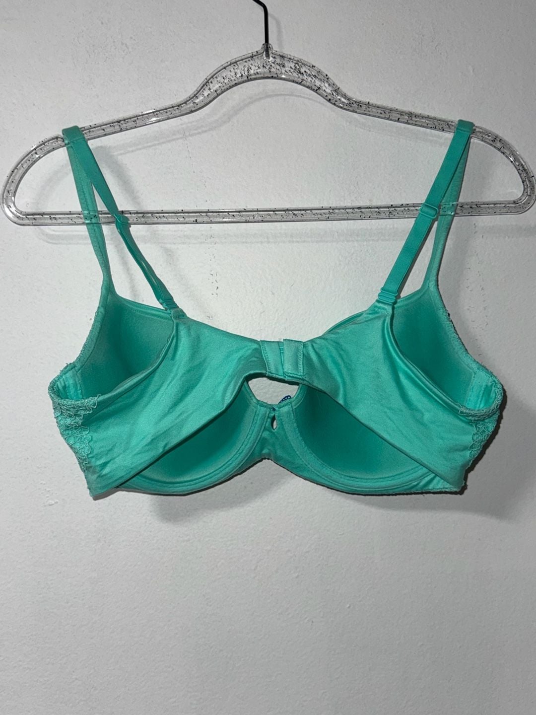 Victoria's Secret Body By Victoria Lined Demi Bra Size 36D Turquoise Green Lace 3