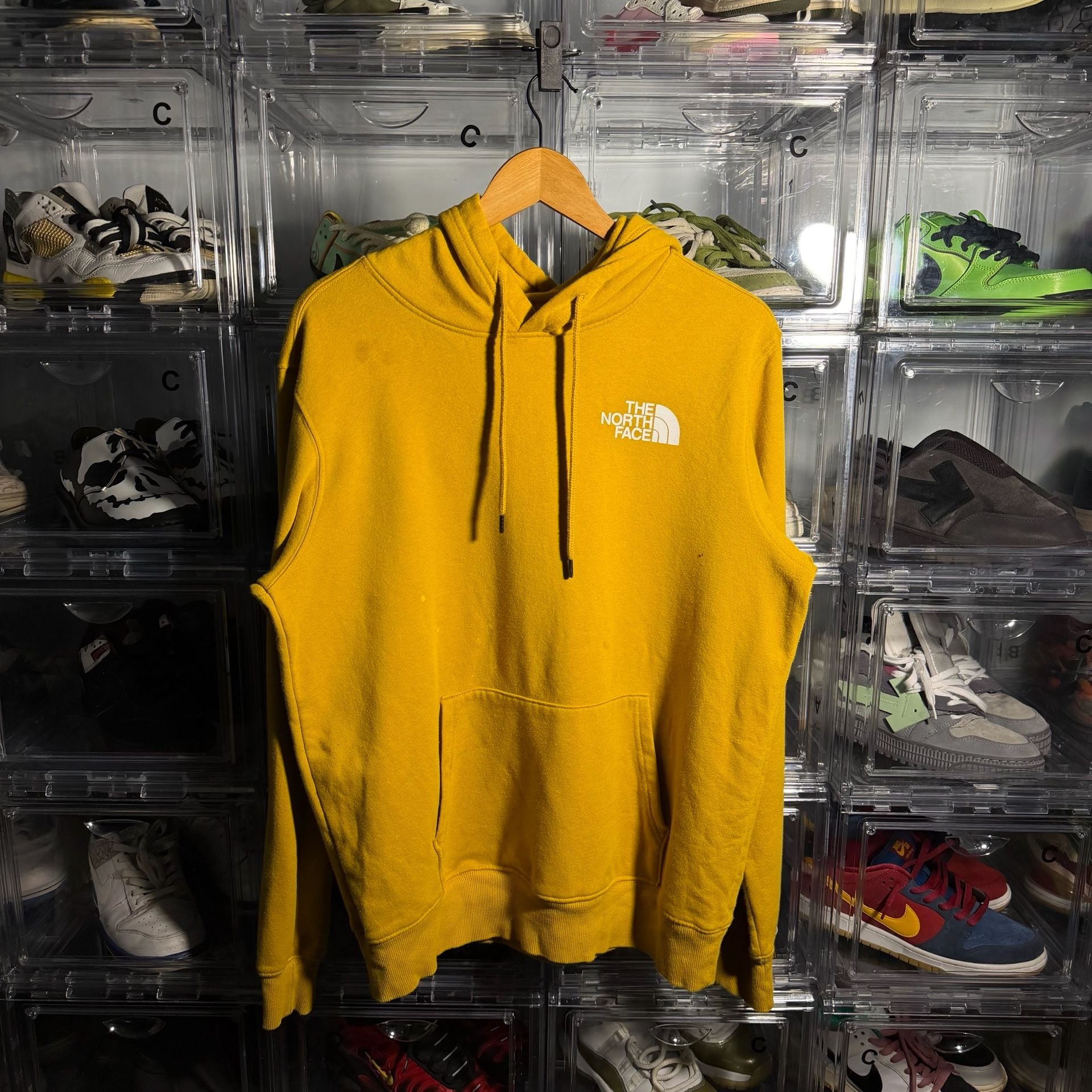 The North Face Box NSE Pullover Hoodie Yellow Gold Graphic Sweatshirt 2