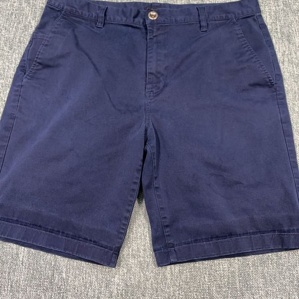 RVCA Week-End Fit Chino Shorts Size 36 Navy Blue Stretch Twill