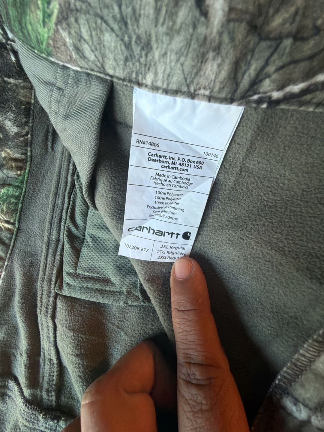 Carhartt Camouflage Hunting Pants Size 2XL Regular Realtree Edge 3