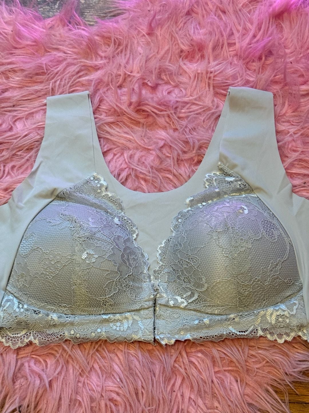 Unbranded Front Closure Lace Wireless Bra Size 5XL mint green nwot 3
