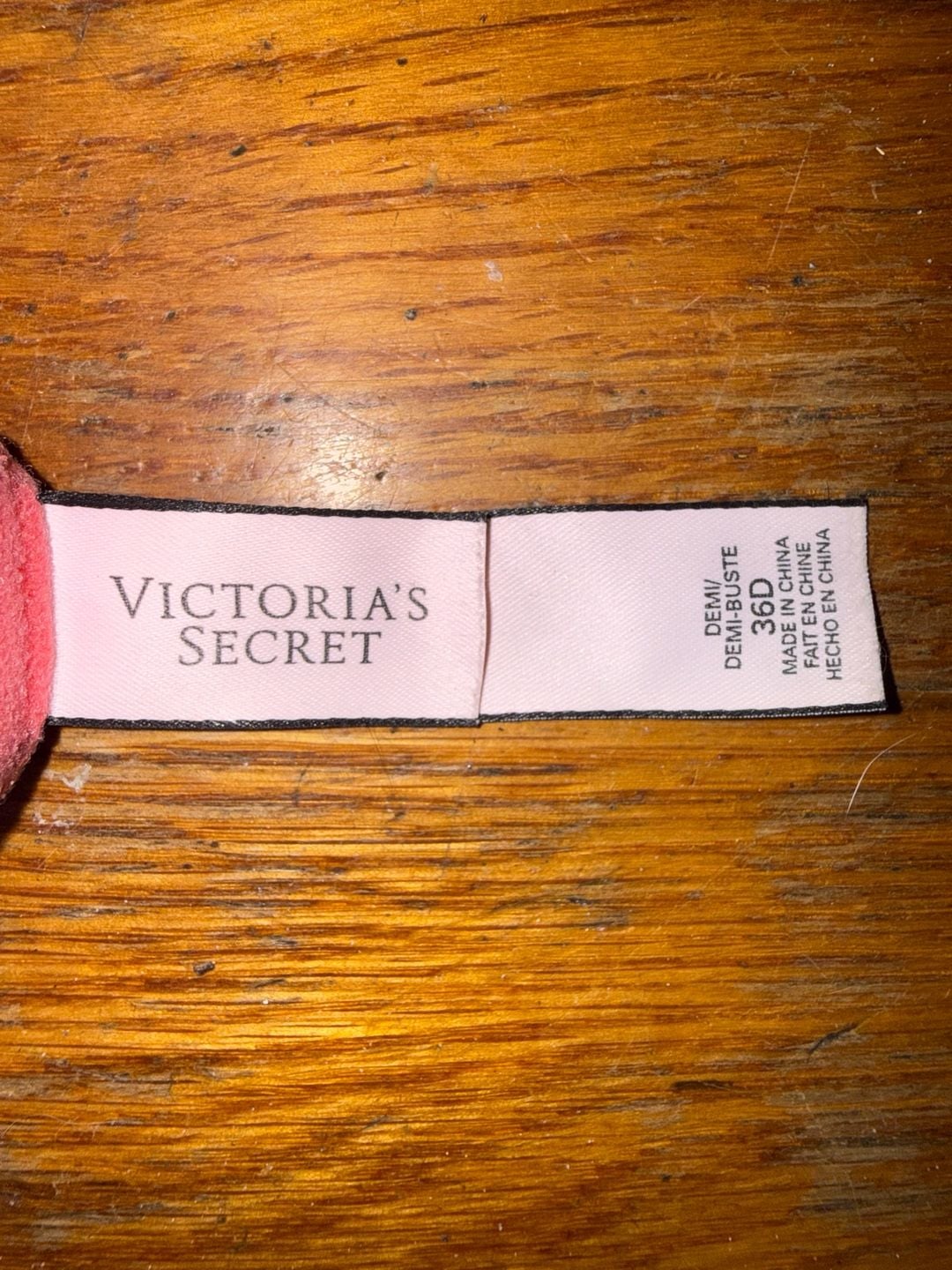 Victoria's Secret Demi Bra Size 36D Red 4