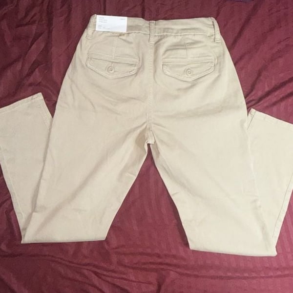 American Eagle Super High-Rise Straight Pants Size 00 Short Beige Khaki