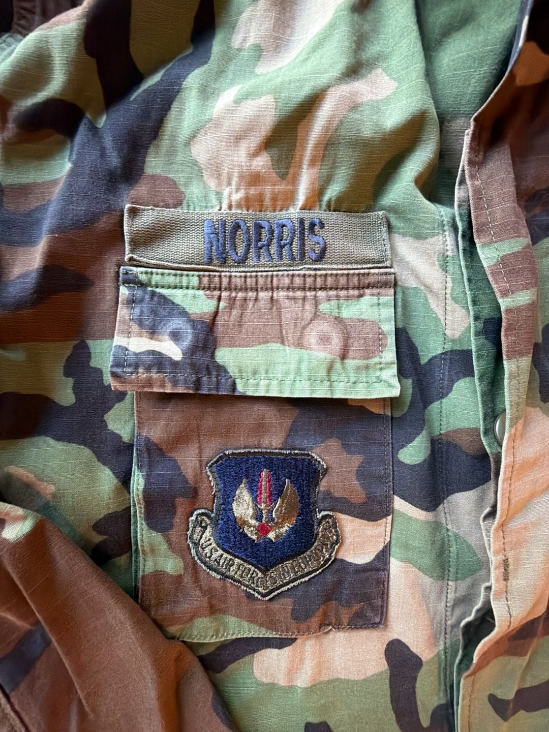 US Military US Air Force Woodland Camo BDU Jacket Size Medium Regular 4