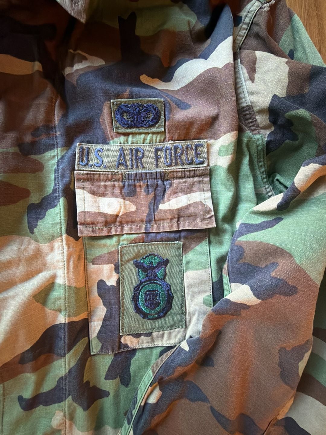 US Military US Air Force Woodland Camo BDU Jacket Size Medium Regular 5