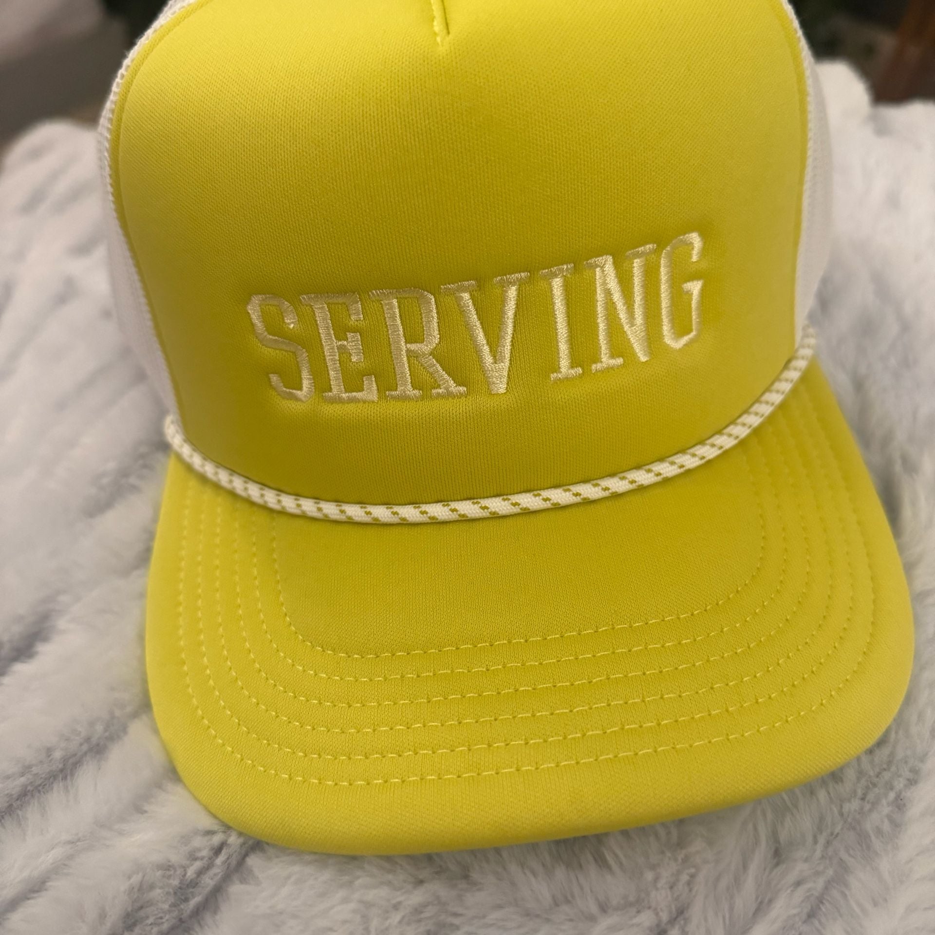 Offline by Aerie Trucker Hat Size O/S Yellow Serving 2