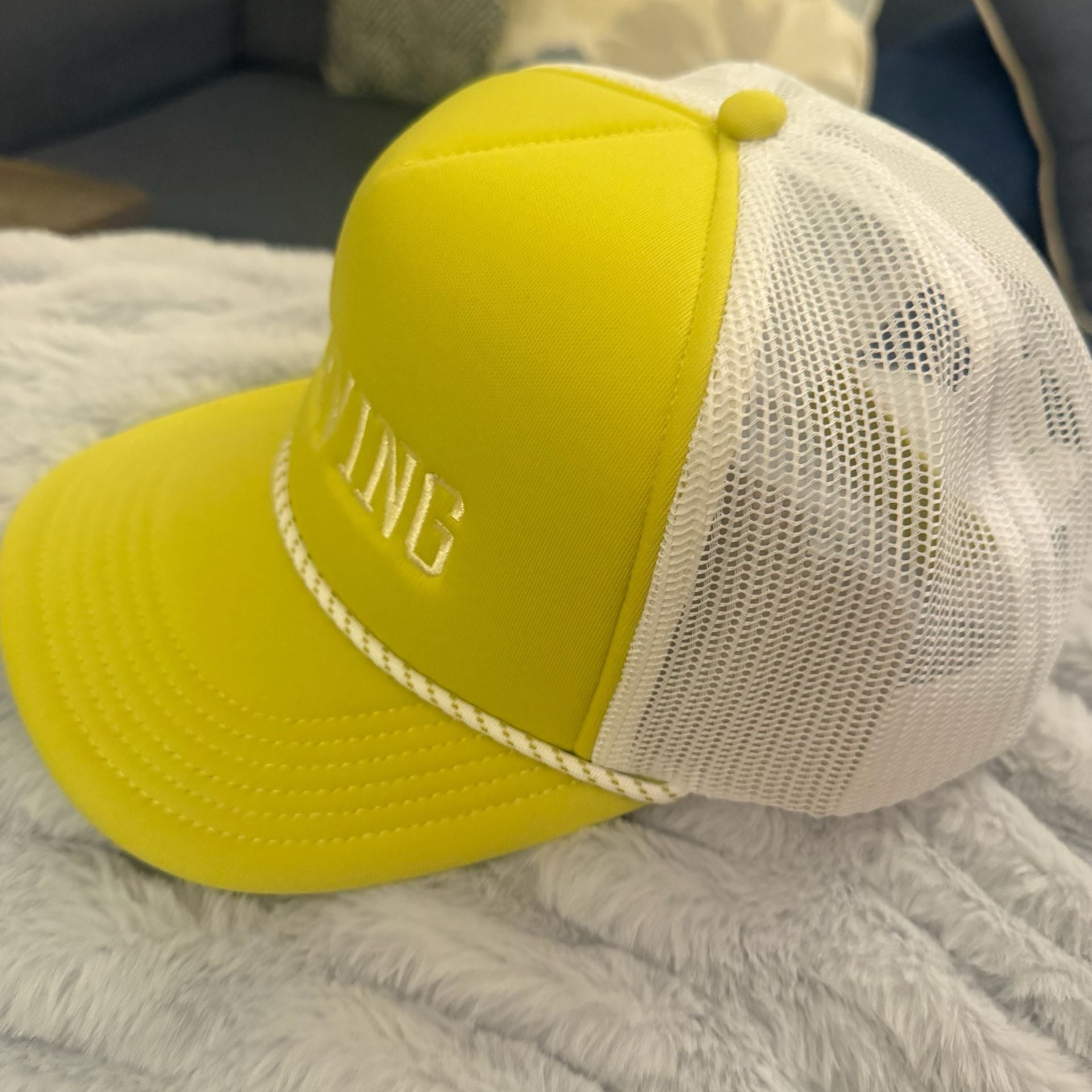 Offline by Aerie Trucker Hat Size O/S Yellow Serving 3