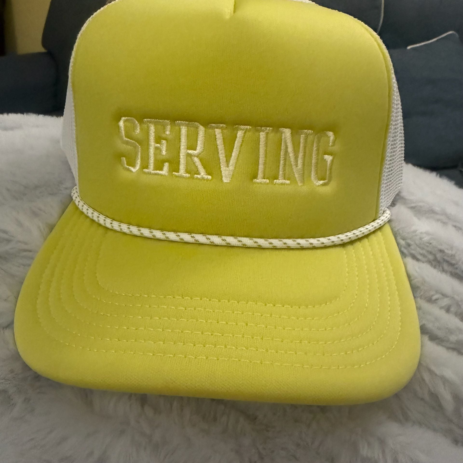 Offline by Aerie Trucker Hat Size O/S Yellow Serving 7