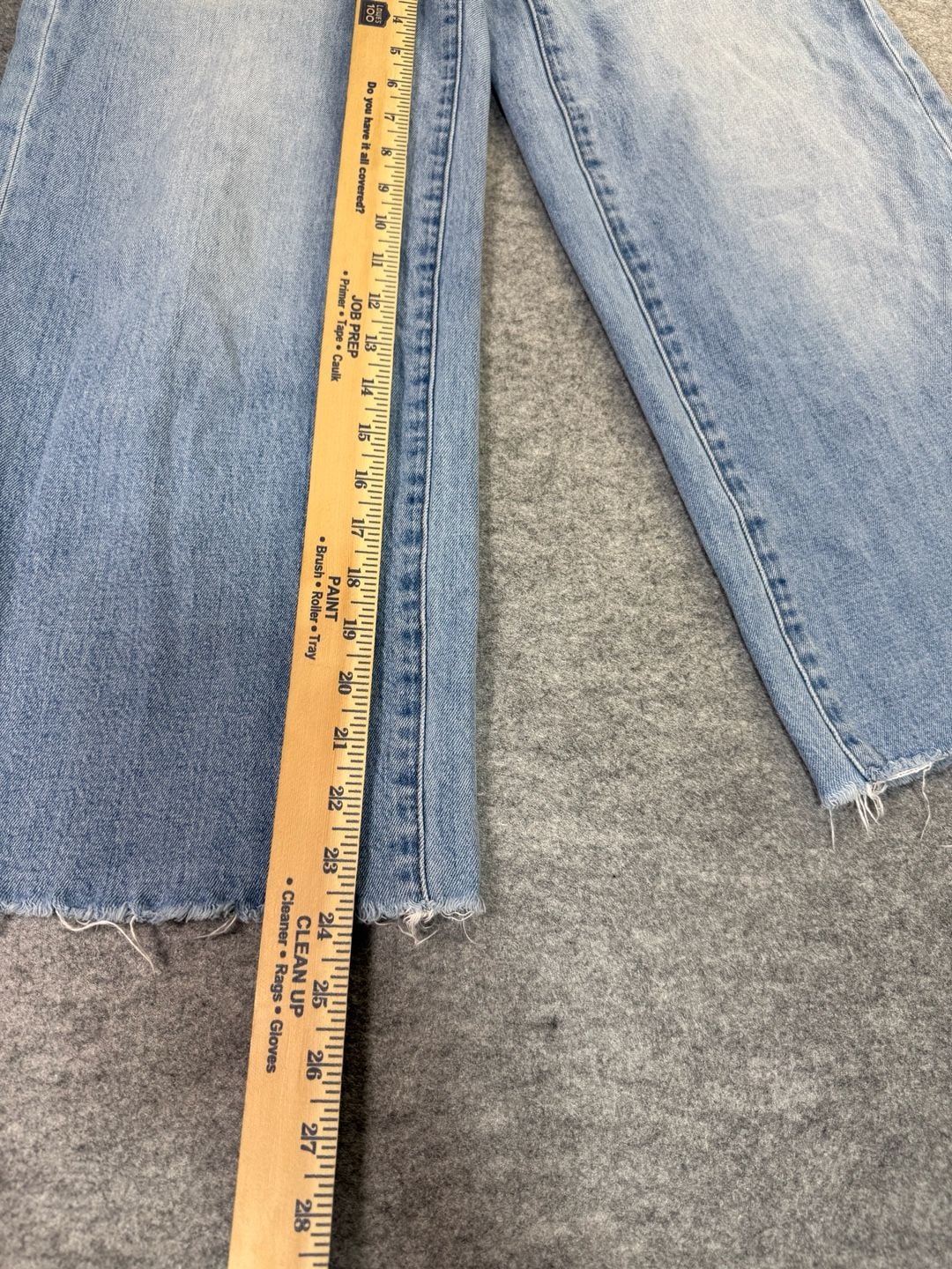 Madewell Wide-Leg Crop Jeans Size 26 Light Wash Raw Hem Button Fly 7