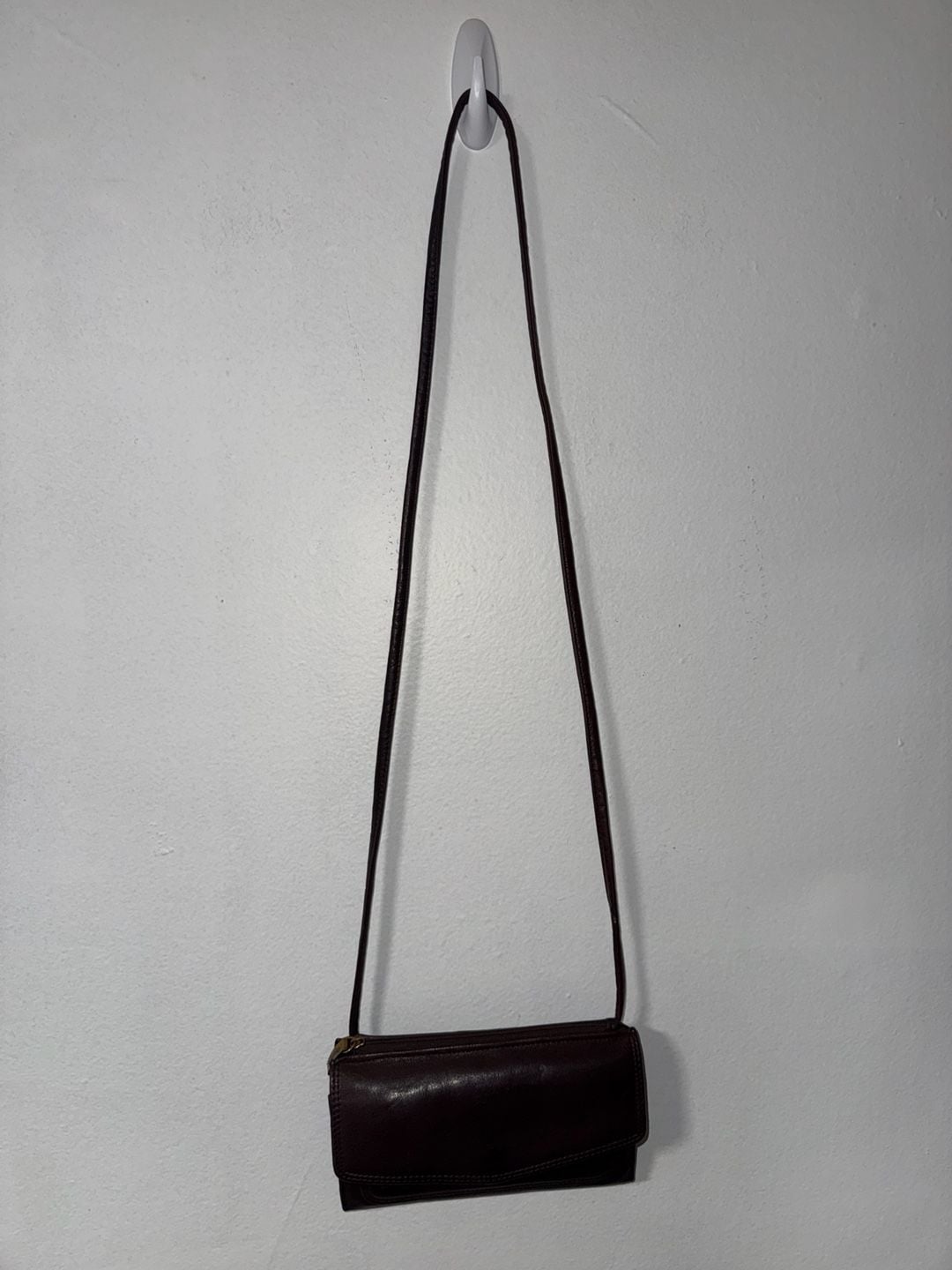 Fossil Leather Crossbody Wallet Brown 2