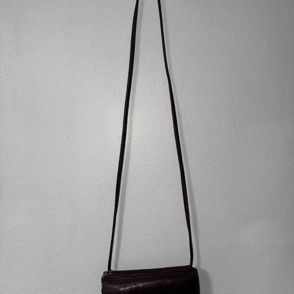 Fossil Leather Crossbody Wallet Brown
