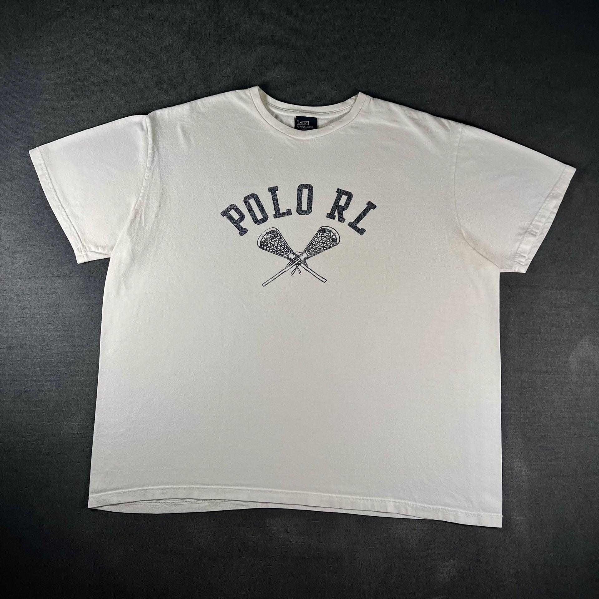 Vintage Polo Ralph Lauren x Lacrosse Graphic White Short Sleeve T-Shirt Size XL 2