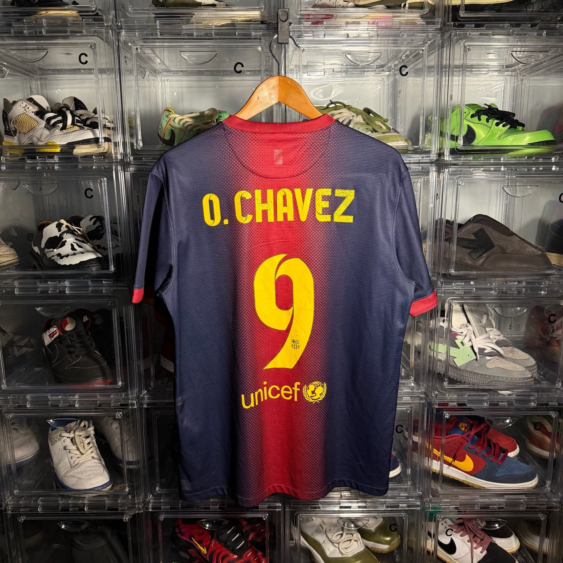 Nike FC Barcelona 2012-13 Home Soccer Jersey Size XL Qatar Foundation 8