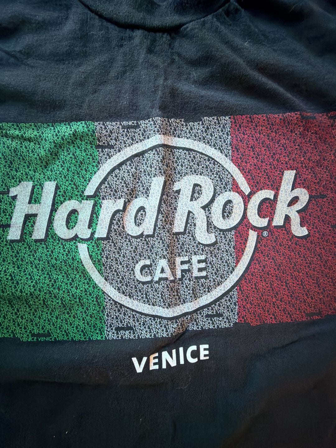 Hard Rock Cafe Venice T-Shirt Size XL Black Italian Flag Graphic 4