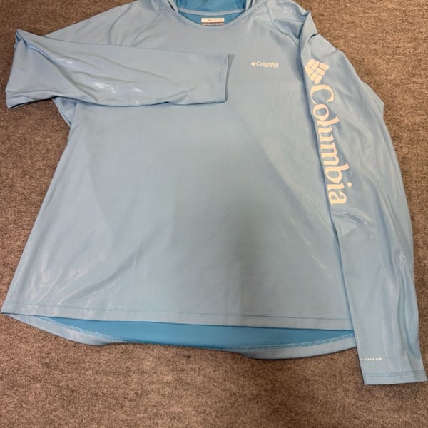 Columbia PFG Terminal Tackle Hoodie Size XXL Light Blue