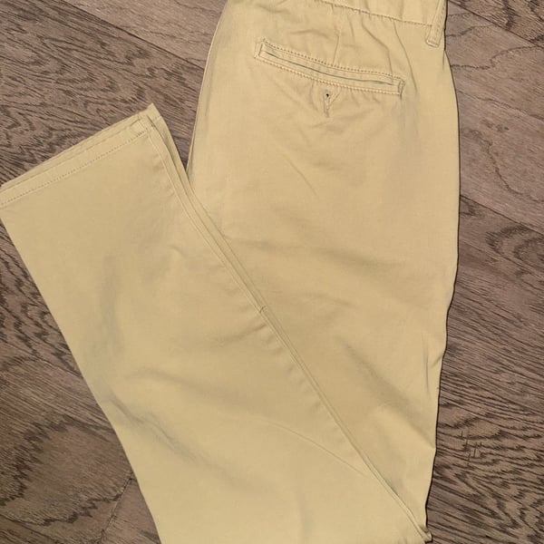 Taylrd Chino Pants Size 33x32 Tan Cotton Casual Trousers