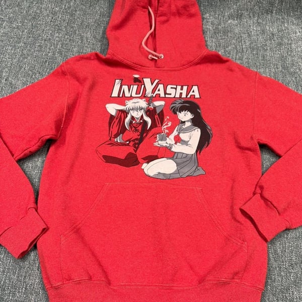 Viz Media Inuyasha Hoodie Size M Red Anime Graphic Pullover Sweatshirt