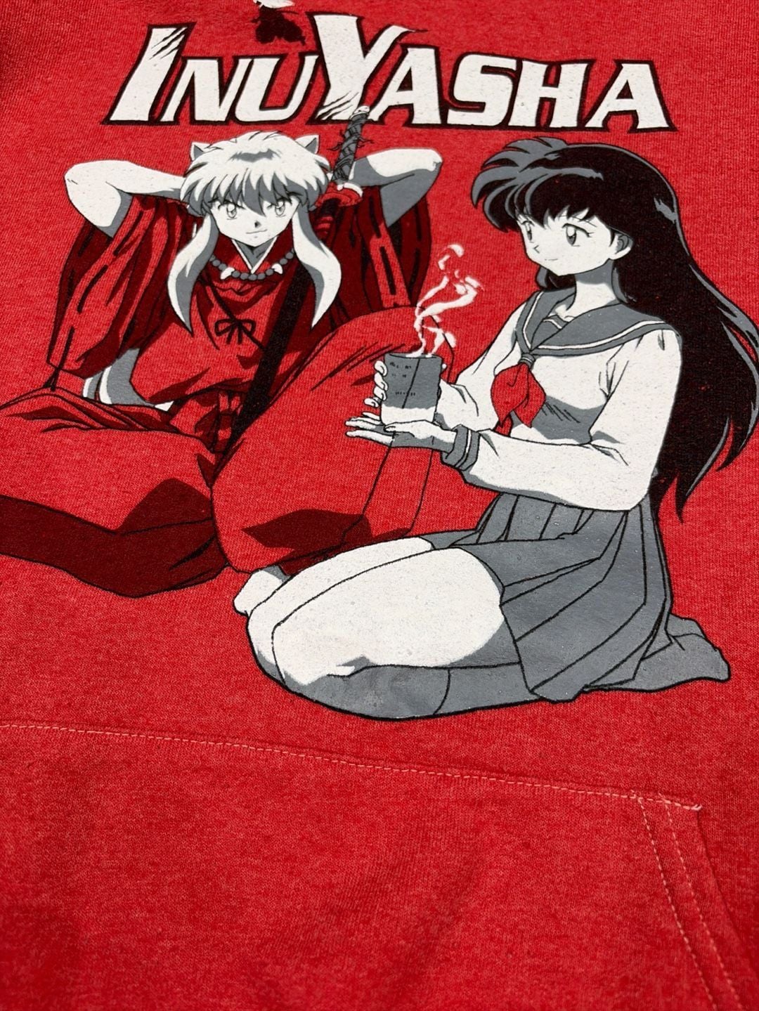 Viz Media Inuyasha Hoodie Size M Red Anime Graphic Pullover Sweatshirt 5