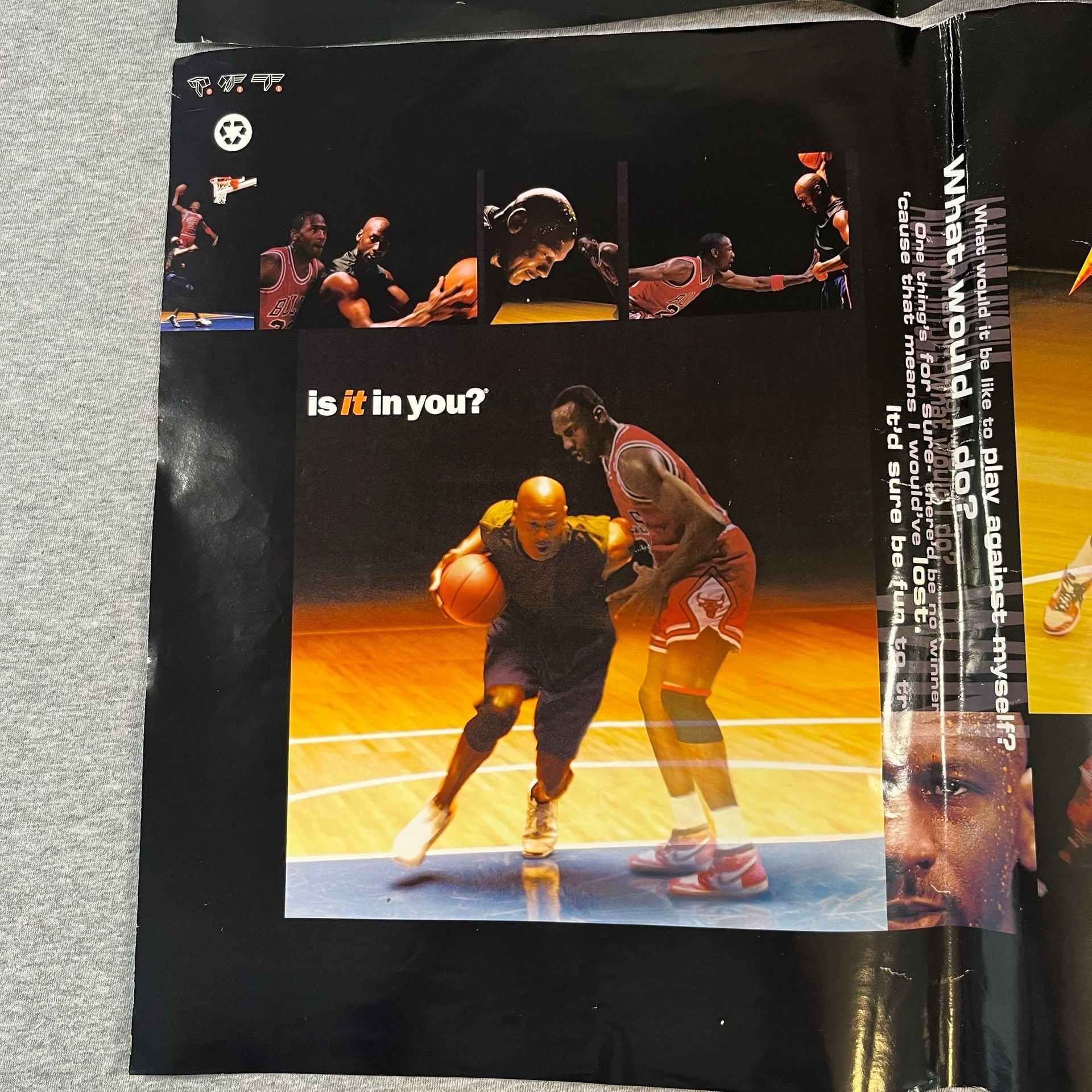 Lot of 2 Vintage Michael Jordan Gatorade Book Cover Poster Old Mike Vs New 2
