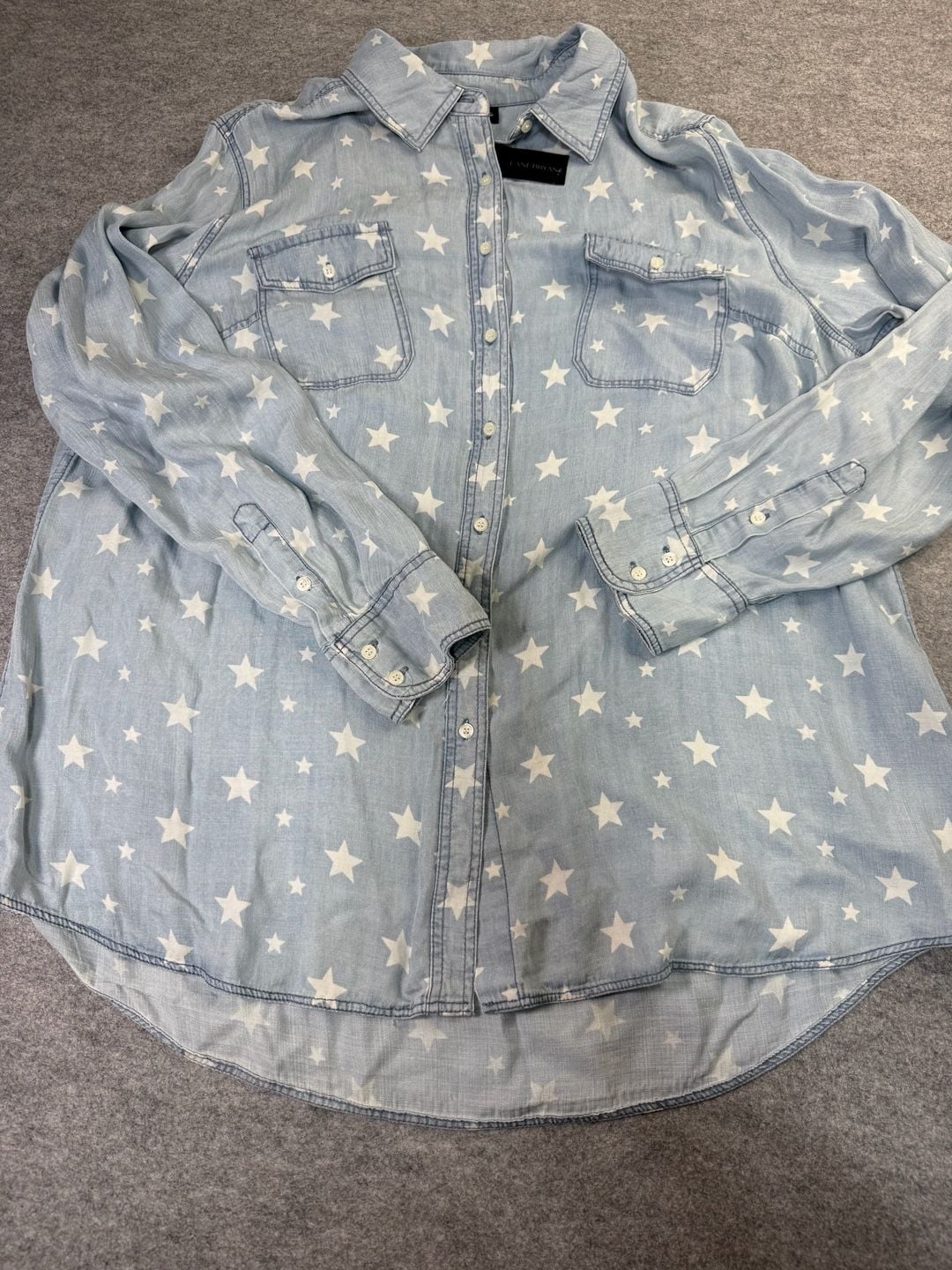 Lane Bryant Star Print Tencel Lyocell Shirt Size 18/20 2