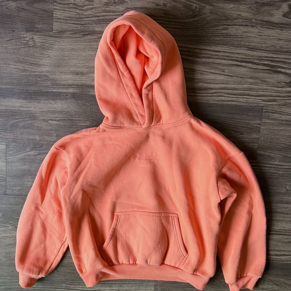 Comfrt Hoodie Size L Peach Heavyweight Cotton Blend Pullover Sweatshirt