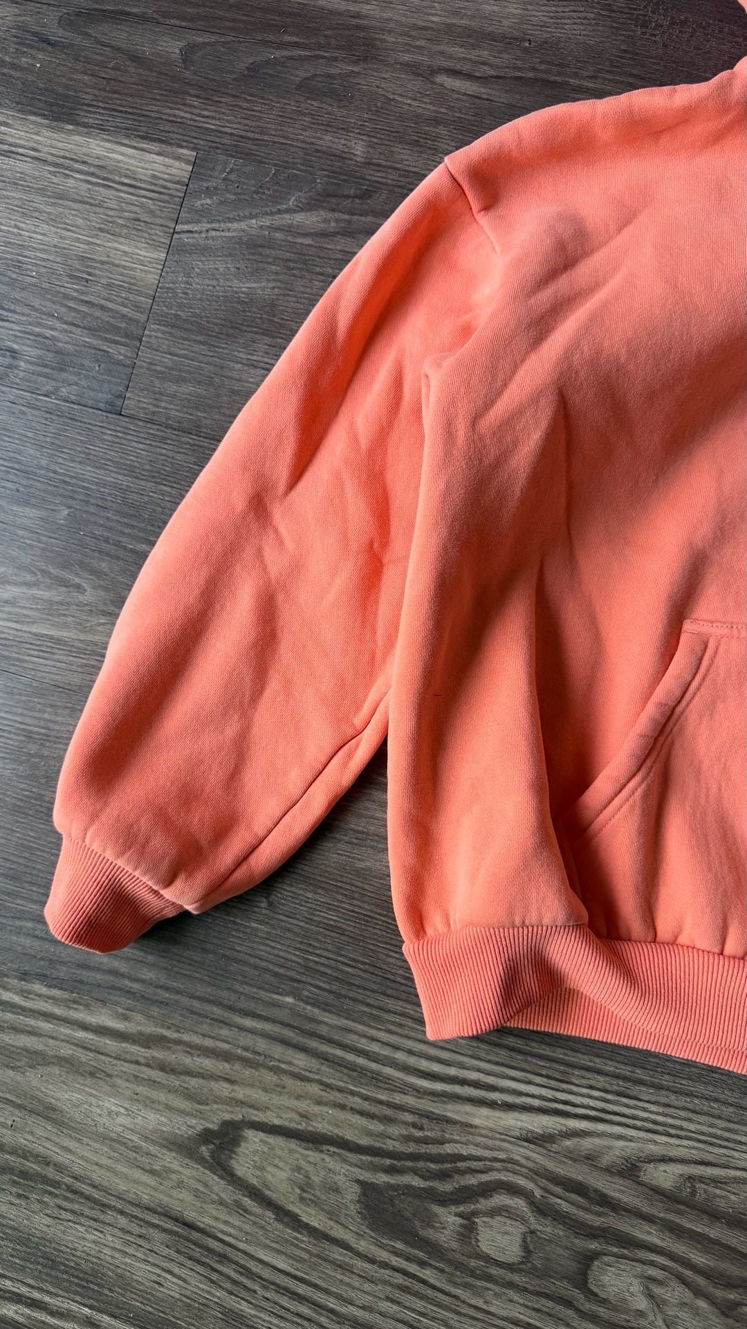 Comfrt Hoodie Size L Peach Heavyweight Cotton Blend Pullover Sweatshirt 4