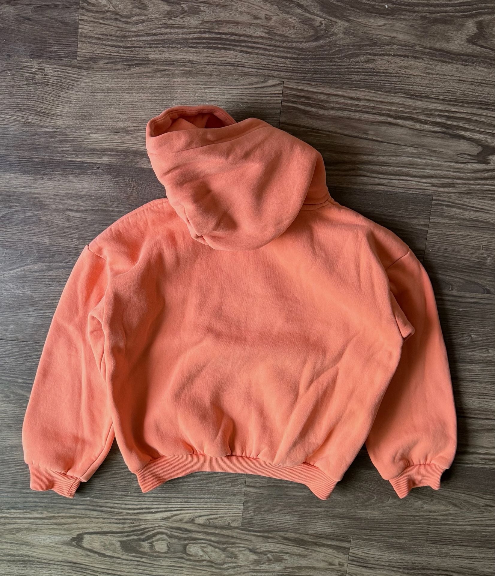 Comfrt Hoodie Size L Peach Heavyweight Cotton Blend Pullover Sweatshirt 8