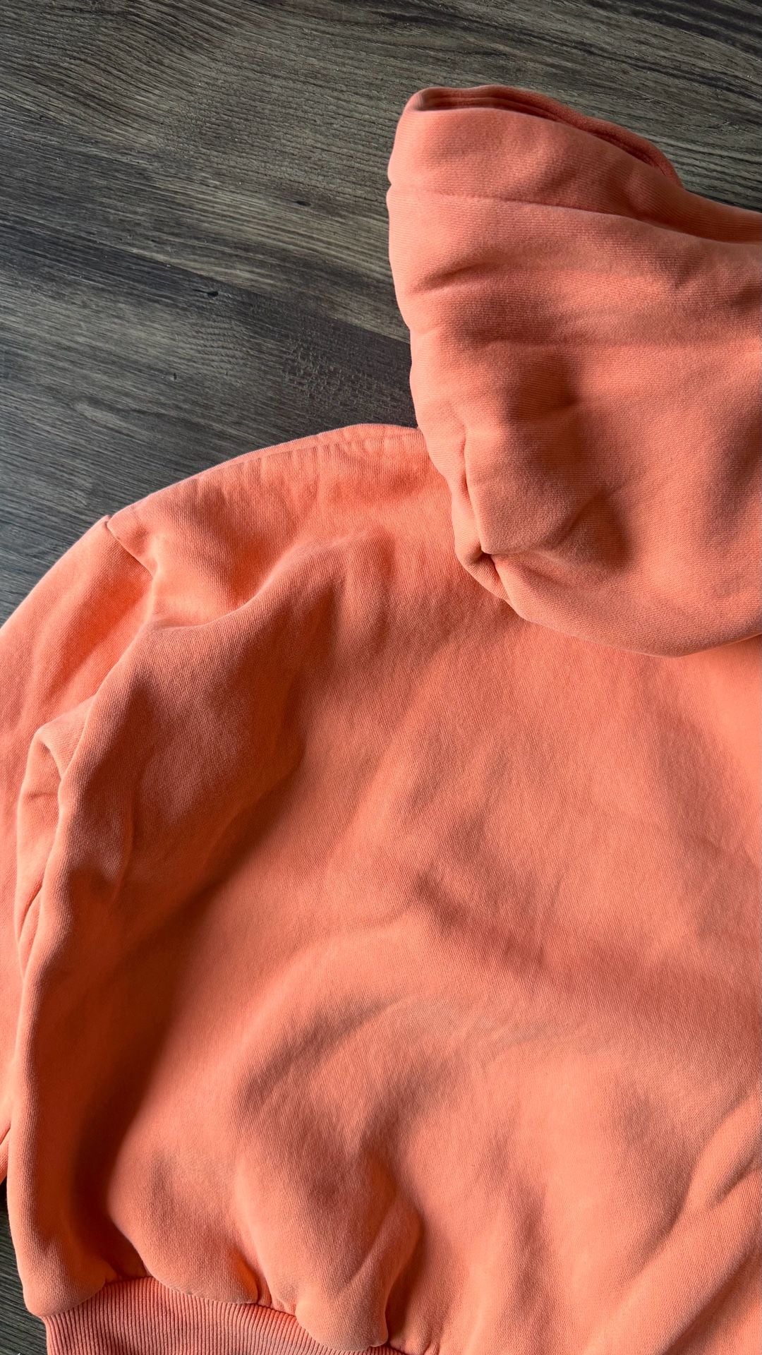 Comfrt Hoodie Size L Peach Heavyweight Cotton Blend Pullover Sweatshirt 9